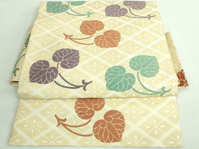 平和屋着物 上 俵屋 人間国宝 喜多川平朗 有職織物 つけ帯 葵 金糸 DZAB0475kh5 SMP1DAWEKUDUS_SCH_ID