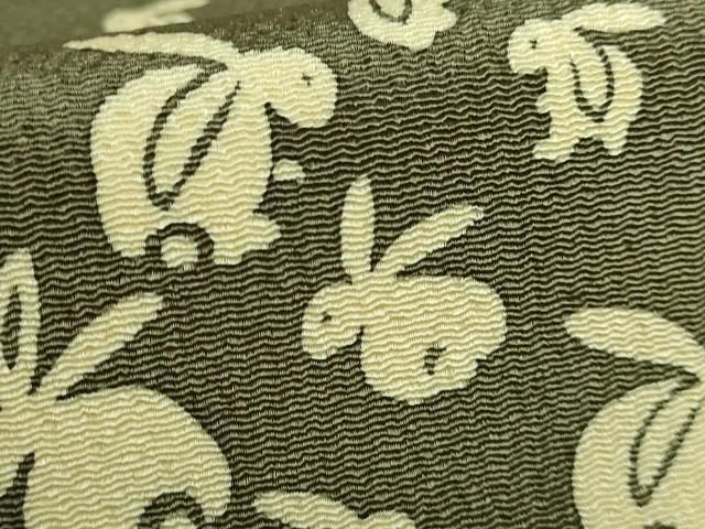 平和屋着物□極上 九寸名古屋帯 兎 鬼しぼ縮緬 逸品 DZAB0498kh5