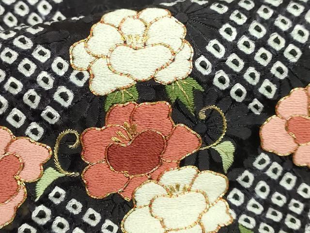 平和屋着物■極上　九寸開き名古屋帯　駒刺繍　絞り　草花文　金糸　逸品　DZAB0503kh5 平和屋着物□極上 九寸開き名古屋帯 駒刺繍 絞り 草花文 金糸 逸品