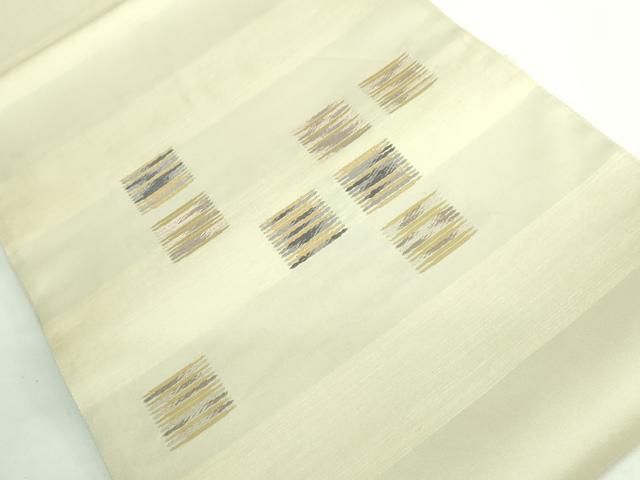 加納幸　袋帯　証紙あり 特選西陣織袋帯【加納幸謹製】「縦雲取草花文様 金色・六通柄