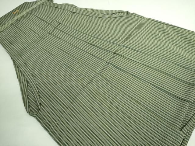 平和屋着物 上 男性 馬乗り袴 縞 鳳寿平 まゆの鑑 猪俣謹製 DZAB0542kh5