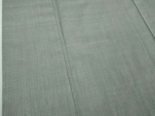 平和屋着物□極上 本場結城紬 重要無形文化財 色無地 灰青色 逸品 未