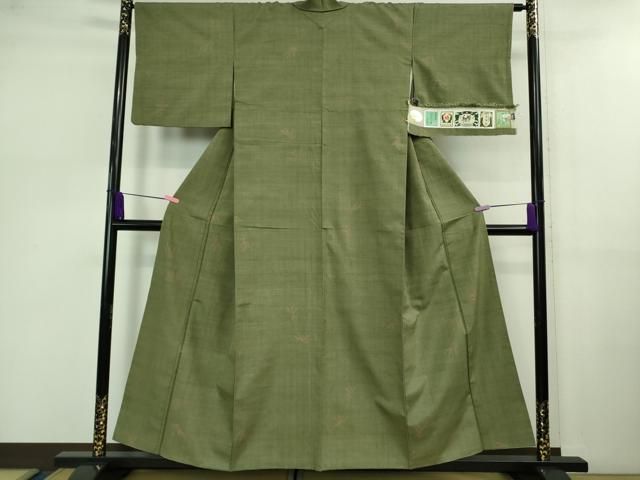 平和屋着物□極上 結城紬 奥順謹製 はたおり娘 100亀甲 飛び亀甲柄 手