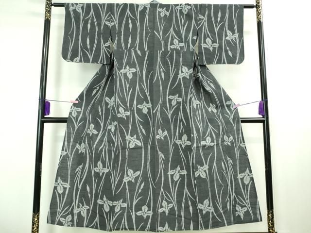 平和屋着物 上 夏物 竺仙 浴衣 綿 杜若 褐色地 伊勢丹扱い DZAB0642kh5