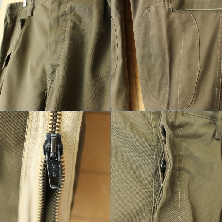ビッグサイズ 70 s 80 イタリア軍 コンバットパンツ ミリタリー カーゴ W 39相当 タック 裾ジップ 実品 ヨーロッパ古着 082725 aw 81