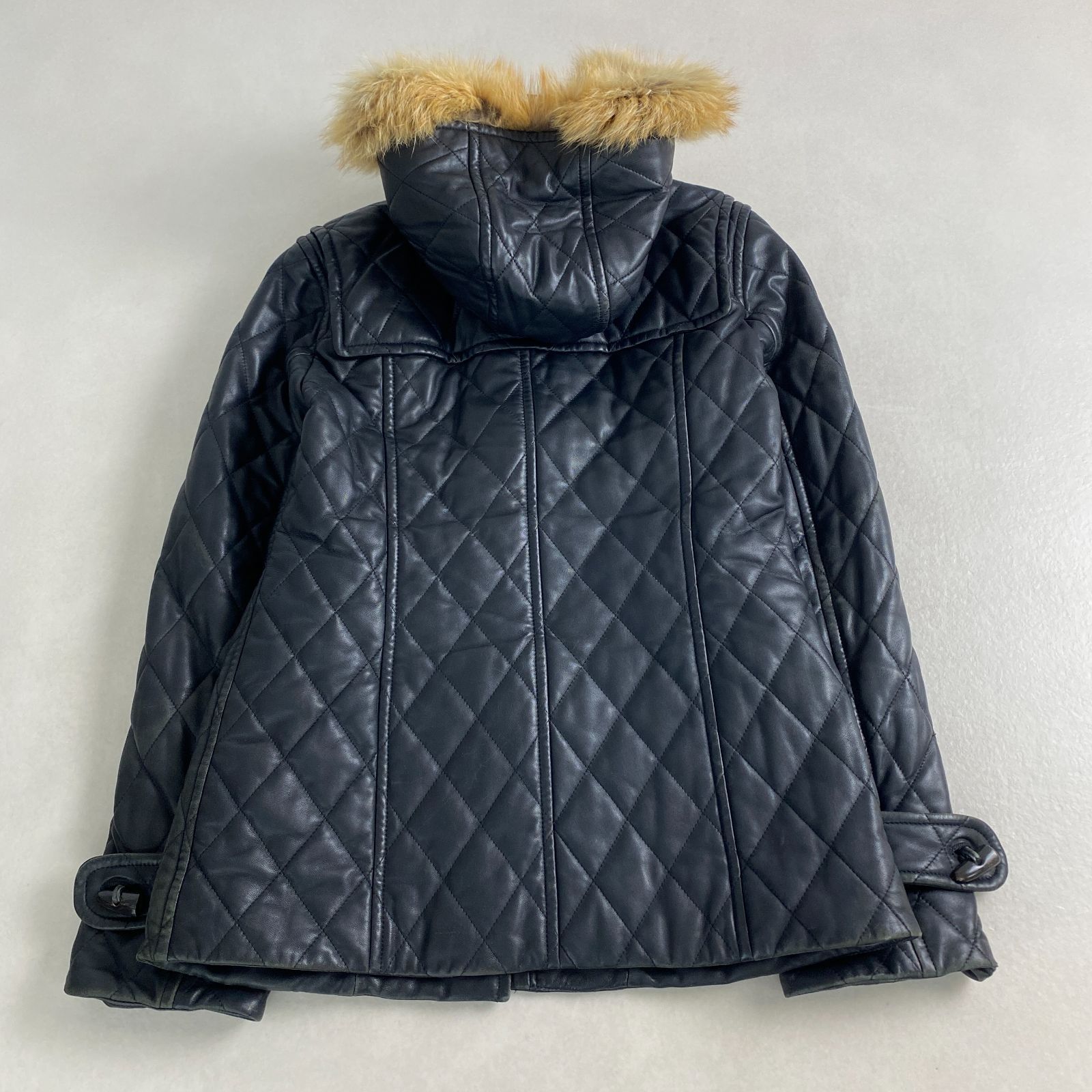 バーバリーロンドン ダッフルコート レア 2way レザー キルティング