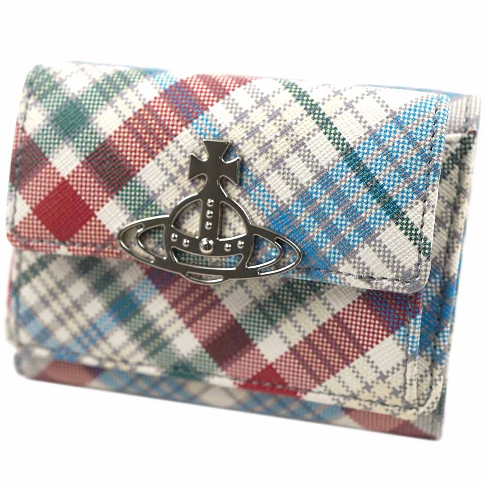 ヴィヴィアンウエストウッド 財布 三つ折り財布 ミニ財布 レデイース MADRAS CHECK Vivienne Westwood 52010013U-L0057-O101