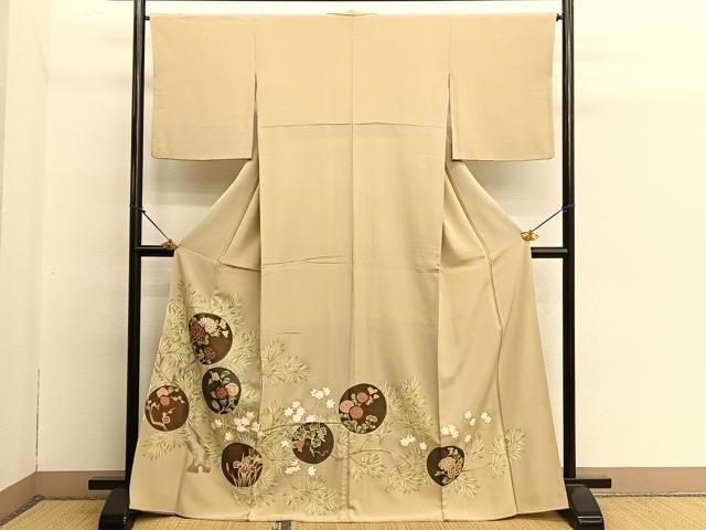 平和屋着物 豪華色留袖 駒刺繍 花丸文 金彩 正絹 BAAN8744pm