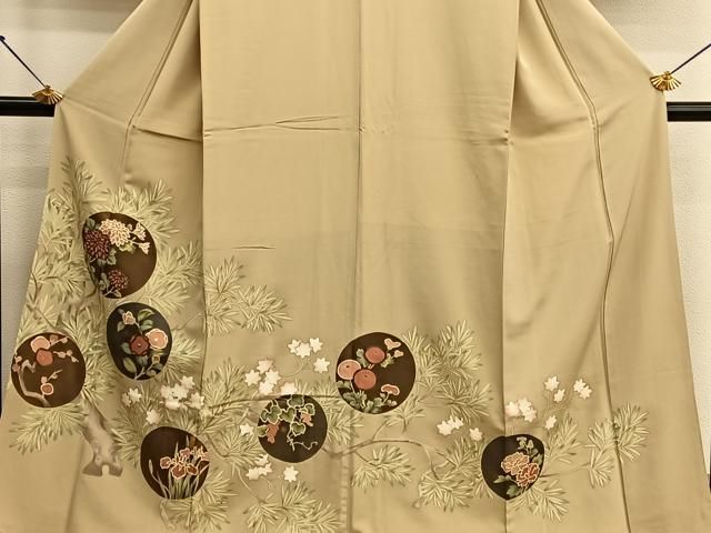 平和屋着物 豪華色留袖 駒刺繍 花丸文 金彩 正絹 BAAN8744pm