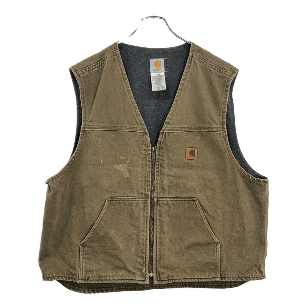 Carhartt カーハート ダックボアベスト 大きいサイズ カーキ メンズ 2XL 古着 V6426