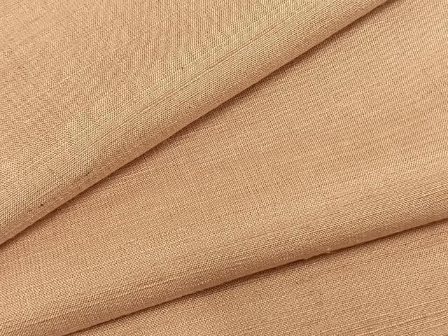 平和屋着物▽上質な紬 単衣 色無地 一斤染色 ロング丈 正絹 AABA7700fy