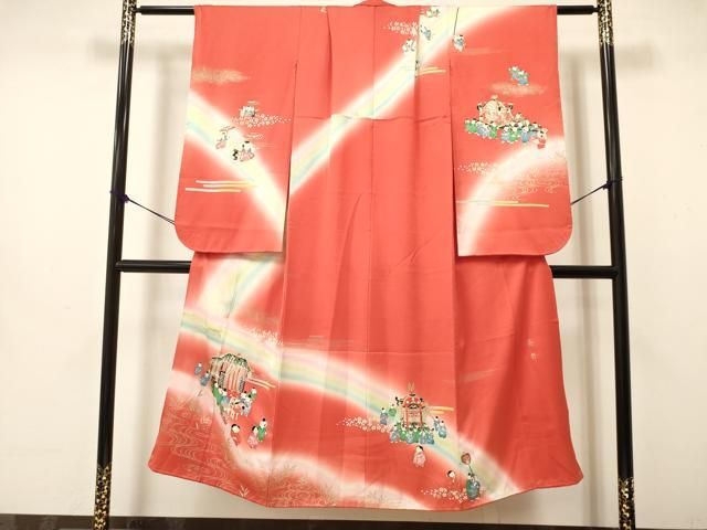 平和屋着物∵女の子 十三参り 子供 祝着 葵祭 暈し染め 金銀彩 DAAW2814ma