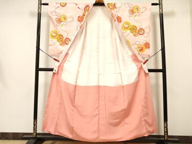 平和屋着物∵女の子 十三参り 子供 祝着 鼓飛鶴花蝶文 金彩 ma