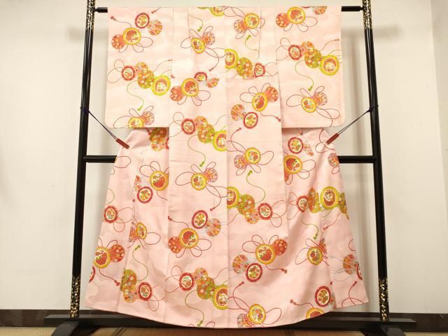 平和屋着物∵女の子 十三参り 子供 祝着 鼓飛鶴花蝶文 金彩 DAAW2816ma