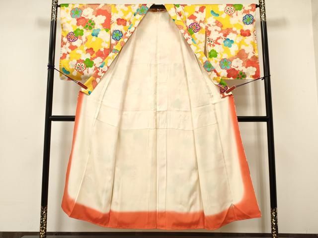 平和屋着物∵女の子 十三参り 子供 祝着 枝梅 金彩 ma