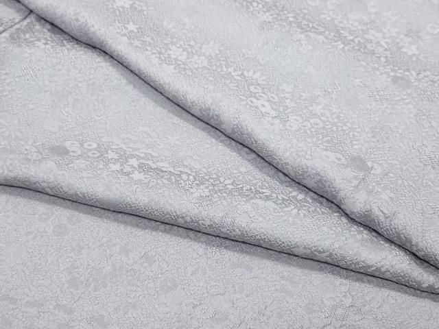 平和屋着物 上質な色無地 草花地紋 薄色 正絹 CAAY3026vf