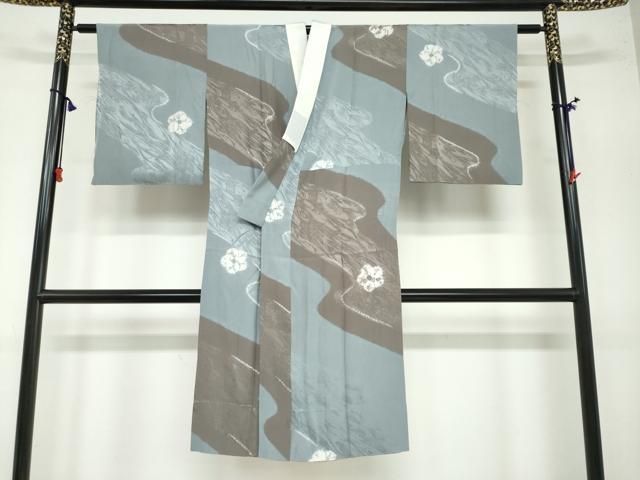 平和屋着物●長襦袢 無双仕立て 絞り 流水花文 正絹 DAAW5683ud