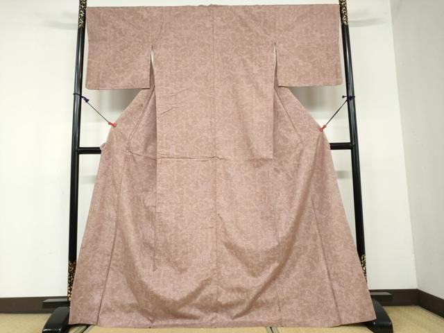 平和屋着物●上質な紬 花鳥文 正絹 DAAW5699ud