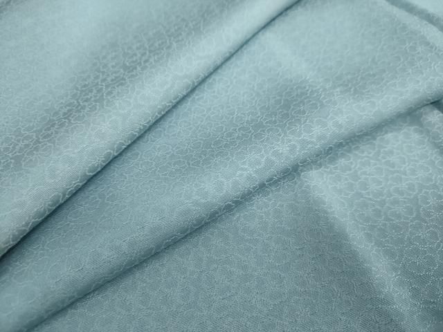 平和屋着物●上質な色無地 花尽くし地紋 秘色色 正絹 DAAW5706ud