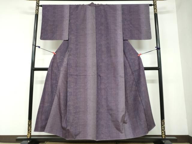 平和屋着物●本場眞綿絢結城紬 笹竹文 上代28万 証紙付き 正絹 ♥ DAAW5707ud