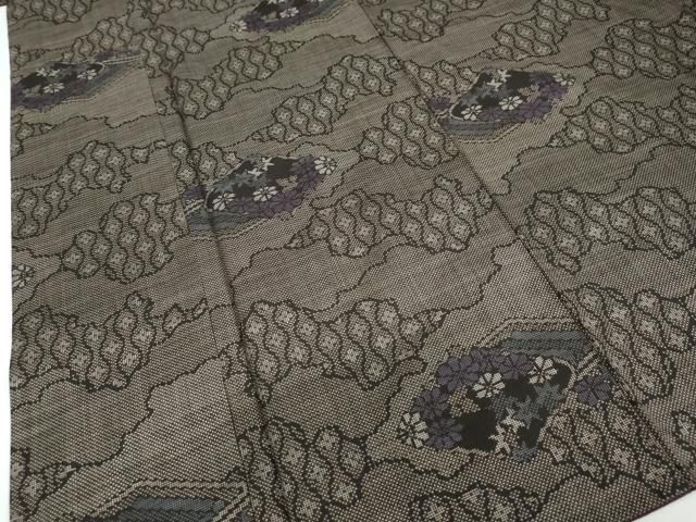 平和屋着物●本場大島紬 古代染色純泥染 7マルキ 雲霞草花文 上代53万 証紙付き 正絹 DAAW5710ud MERCADOAVALIA_COM_BR