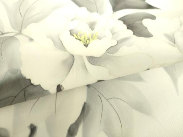 平和屋着物○塩瀬 九寸名古屋帯 作家物 手描き 枝花文 正絹 逸品