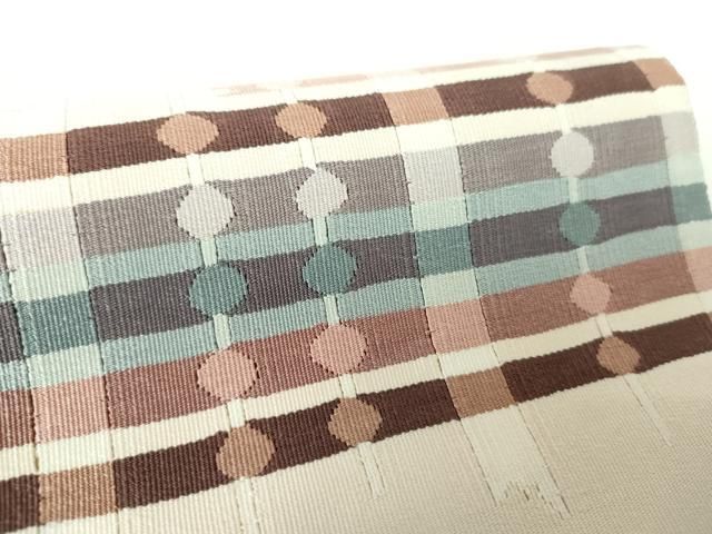 平和屋着物●爪掻き本綴れ　八寸名古屋帯　変わり間道　正絹　逸品　DAAX4940ps 平和屋着物○爪掻き本綴れ 八寸名古屋帯 変わり間道 正絹 逸品