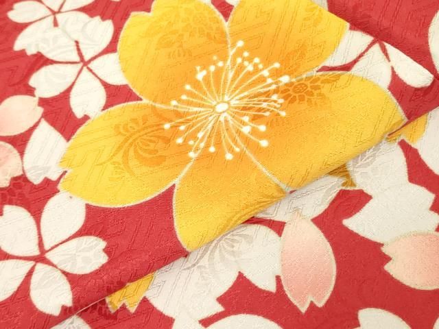 平和屋着物○小振袖 二尺袖 舞桜文 洗える着物 DAAX1950op - メルカリ