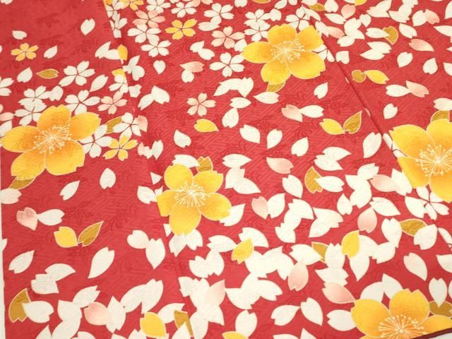 平和屋着物○小振袖 二尺袖 舞桜文 洗える着物 DAAX1950op - メルカリ