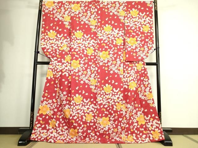 平和屋着物●小振袖　二尺袖　舞桜文　洗える着物　DAAX1950op 平和屋着物○小振袖 二尺袖 舞桜文 洗える着物 DAAX1950op - メルカリ