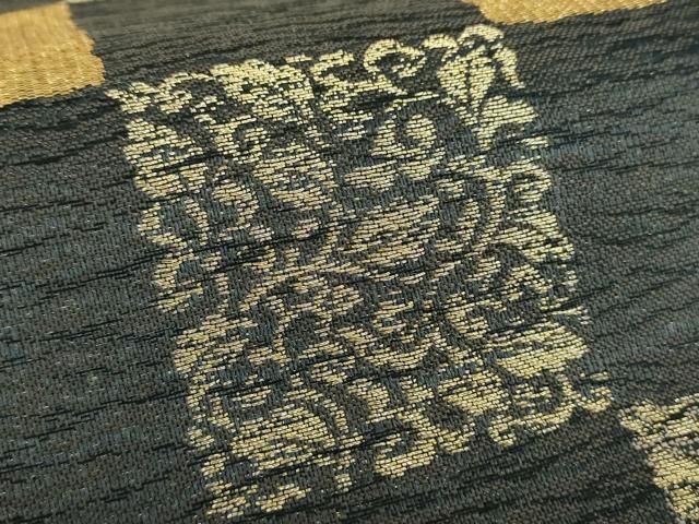 平和屋着物○六通柄袋帯 一粋綴 市松唐草 金糸 正絹 逸品 DAAY1601ps