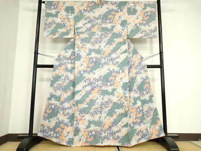 平和屋着物 上質な小紋 草花文 正絹 DAAX3776az