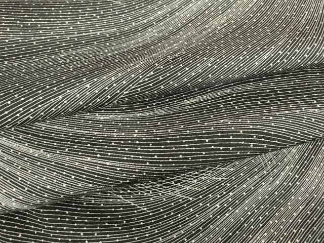 平和屋着物●上質な小紋 霞文 黒地 正絹 DAAX3777az