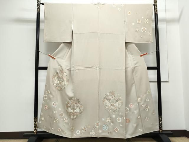 平和屋着物●訪問着 駒刺繍 向かい鳥正倉院花文 金彩 正絹 CAAY9470th