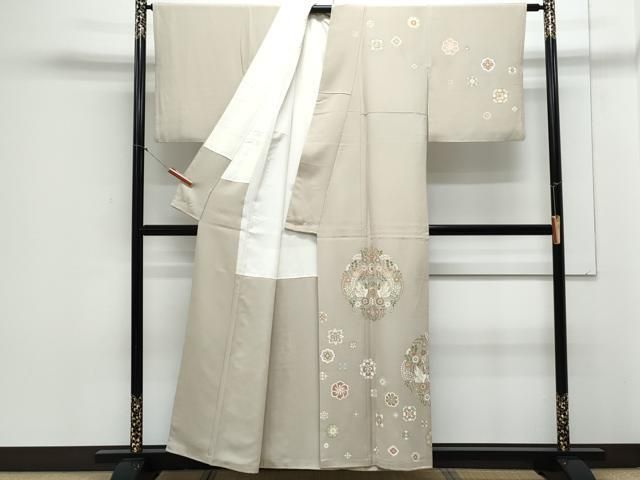 平和屋着物●訪問着 駒刺繍 向かい鳥正倉院花文 金彩 正絹 CAAY9470th