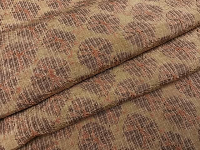 平和屋着物●上質な紬 絞り 菱文 正絹 AABC3682ph