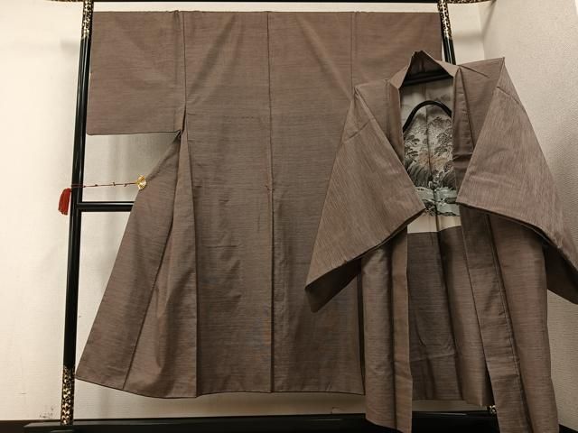 平和屋着物●男性 本場大島紬 アンサンブル 正絹 AABC3699ph