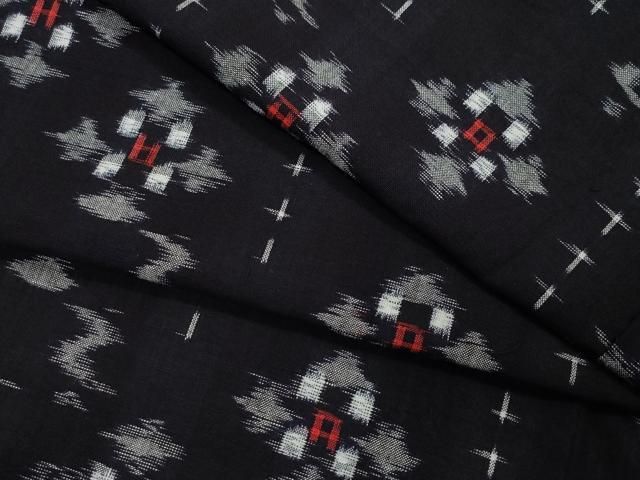 平和屋着物●久留米絣 単衣 吉祥花文 綿 CAAZ1185vf