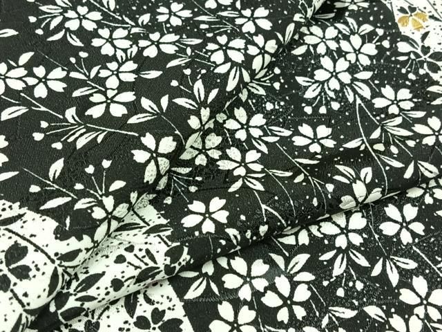 平和屋着物▽小紋 単衣 草花文 洗える着物 AABC6177jh
