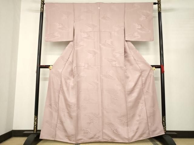 平和屋着物 上質な色無地 立波地紋 鴇浅葱色 正絹 AABC4153ck