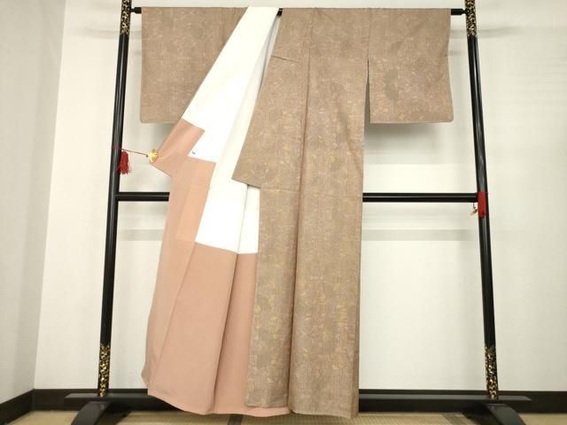 幾何学文 一元絣正絹