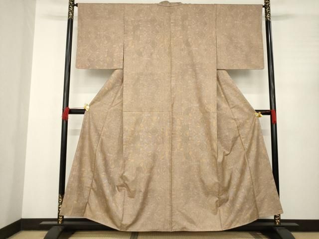 平和屋着物 本場大島紬 幾何学文 一元絣正絹 AABC4164ck