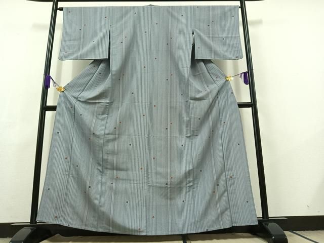 平和屋着物 小紋 単衣 舞花文 洗える着物 AABC6194jh