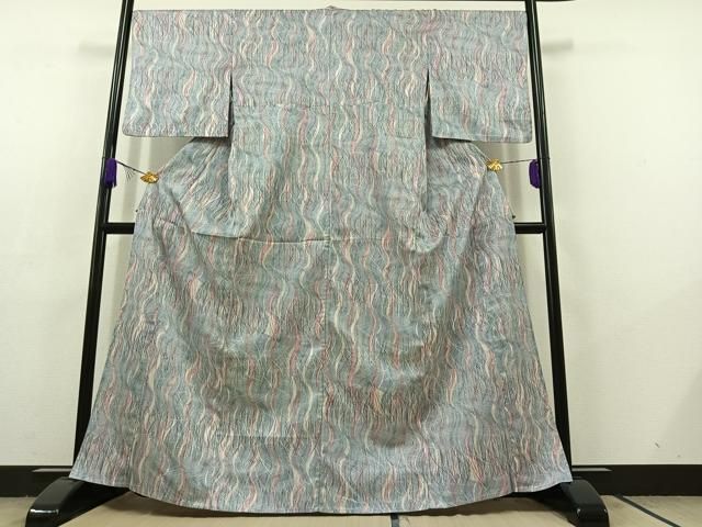 平和屋着物 小紋 単衣 流水文 洗える着物 AABC6196jh