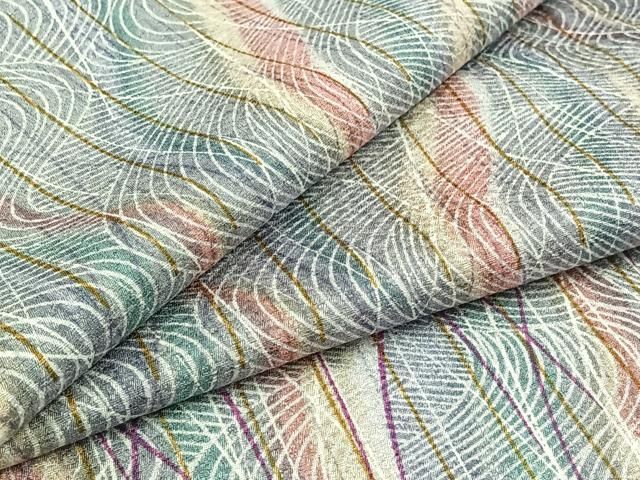 平和屋着物▽小紋 単衣 流水文 洗える着物 AABC6196jh