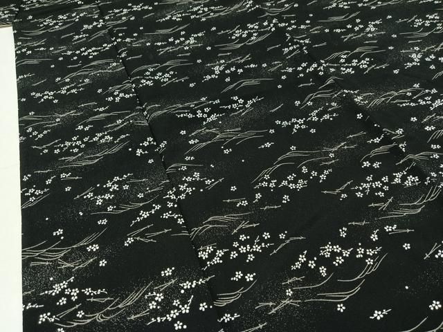 吹き寄せ流水文 黒地