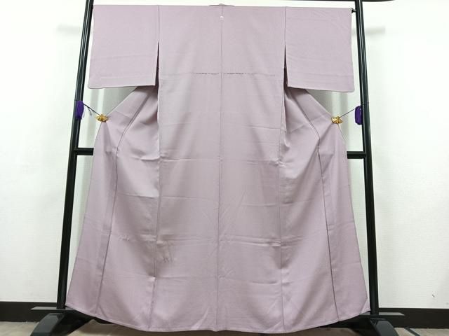 平和屋着物 色無地 単衣 藤色 洗える着物 AABC6764jh