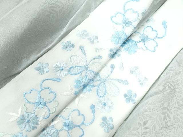 南天地紋 藍白色