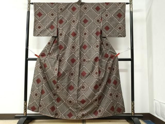 平和屋着物●本場大島紬 龍郷絣 正絹 CAAZ3030yc