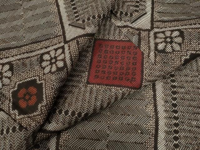 平和屋着物●本場大島紬 龍郷絣 正絹 CAAZ3030yc